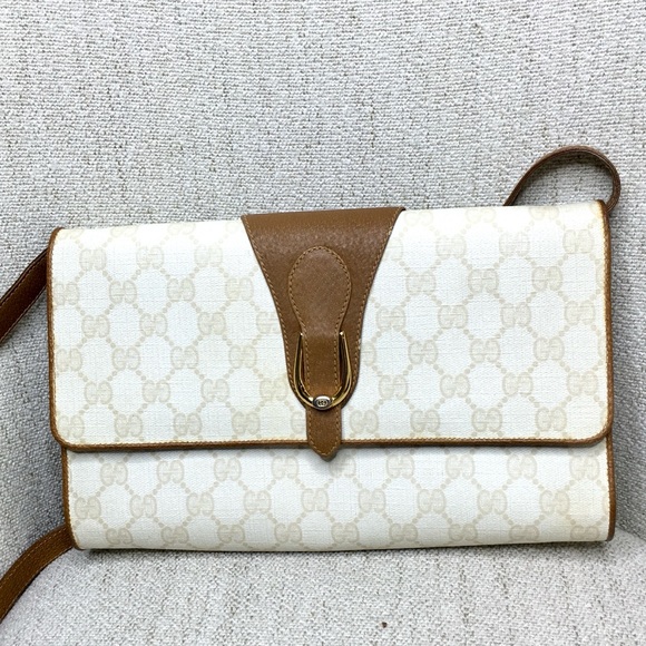 Gucci Handbags - Authentic Gucci crossbody bag white monogram coated canvas